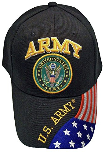 UNITED STATES ARMY BASEBALL STYLE EMBROIDERED HAT flag us usa black cap