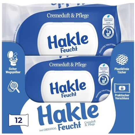 Hakle - Aroma a crema húmeda y cuidado 12 paquetes