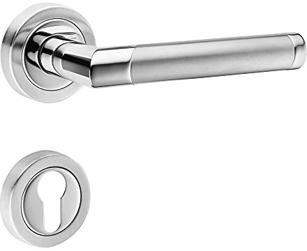 ck-tuerbeschlaege Hochwertige Bicolor Rosettengarnitur Core 2 (PZ Profilzylinder)