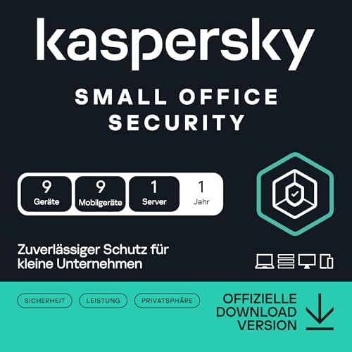 Kaspersky Small Office Security | 9 Geräte 9 Mobil 1 Server | 1 Jahr | Windows/Mac/Android/WinServer | für kleine Unternehmen | Aktivierungscode per Email