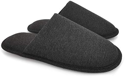 ofoot Pantofole Uomo da Casa in Cotone Organico con Filetto Accogliente, Fodera Interna Lavabile, Scarpe Lavabili per Interni ed Esterni