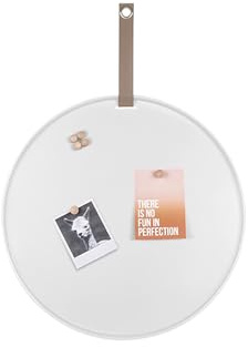 Present Time Magnettafel Perky – Weiß | Rund um - skandinavisch - Polyurethan - PU