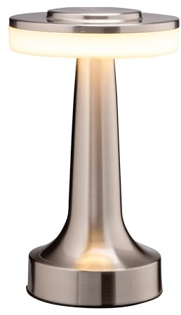 O’Bright Portable LED Table Lamp with Touch Sensor, 3-Levels Brightness, Rechargeable Battery Up to 48 Hours Usage, Night Light for Kids Nursery, Nightstand Lamp, Bedside Lamp (Silver)