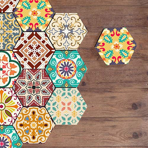 Hexágono pegatinas Revestimiento de pared Hexagon Peel and Stick Azulejo autoadhesivo impermeable Pegatinas a prueba de aceite para cocina, sala de estar, baño, baldosa Calcomanías removibles, DIY Mur