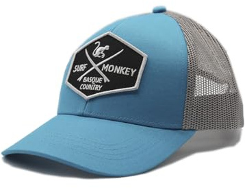 Surf Monkey Cappellino trucker con 5 pannelli e rete per ragazzi/ragazze - Berretto, blu/grigio, 6-12 Jahre