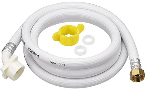 sourcing map Washing Machine Inlet Pipe, PVC Washing Machine Water Inlet Pipe Fill Brass Connector Tube 4m / 13.12ft