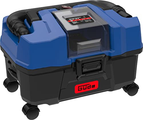 Güde NTST 18-201-05 Aspirateur eau et poussière sans fil (18 V, bac de récupération 10 l, 4 roulettes pivotantes, suceur sol et plat, filtre, batterie 2,0 Ah et chargeur)