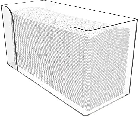 Peukerty Papierhandtuchspender für die Arbeitsplatte, transparenter Gästehandtuchhalter, geeignet für Z-Falz, C-Falz oder Mehrfachfaltpapierhandtücher