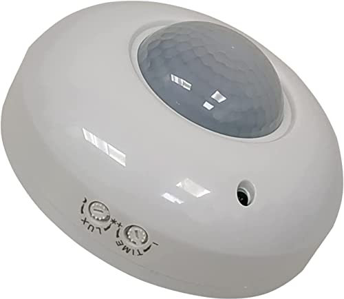 Sensor de Movimiento por Infrarrojos PIR Plafon. Detector de Movimiento de Superficie en Techo 360º. Uso Interior. Automatizacion Encendido/Apagado. Ahorro de Energía. GENEVE.