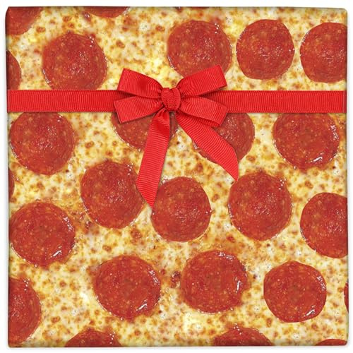 Central 23 - Carta da regalo per pizza, 6 fogli di carta da regalo per compleanno, per uomini, donne e bambini, con divertenti adesivi, riciclabili