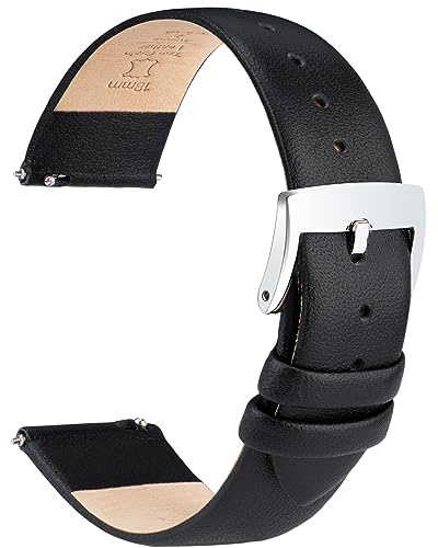 OTTOODY Elegantes & Ultraweiches Leder Uhrenarmband - 12mm, 16mm, 20mm Armband mit Schnellverschluss für Damen & Herren - Hochwertiger Ersatz für Uhr & Smartwatch