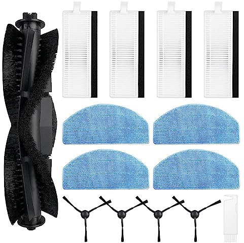 Fixbetter ZubehörSet für Honiture G20/G20 Pro, für Laresar Evol 3/3s, für Tikom G8000/G8000 Pro/G8000 Max Roboter-Staubsauger-Ersatzteile, 1 Hauptbürste, 4 Filter, 4 Wischpads, 4 Seitenbürsten
