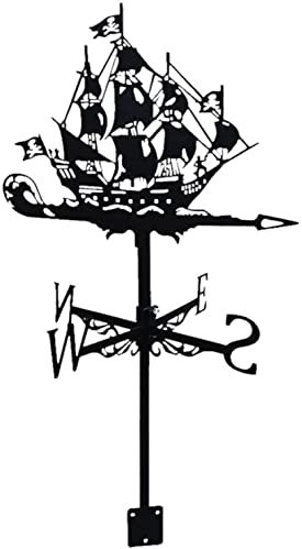 Wetterfahne aus Edelstahl für Segelboote, Schiffe, Boote, schwarze Sprühfarbe, Windfahne für den Außenbereich, Schuppen, Eisen, Hof, Dach, Scheunen, Dekoration, Hof, der die Windrichtung anzeigt,