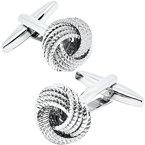Jonwo Hollow Out Twist Knot Shape Men's Cufflinks In Gift Case | Silver / 14K Gold Plated Cufflinks for Men Women Jewelry for Wedding Party Business Birthday Anniversary Formal Casual Dress