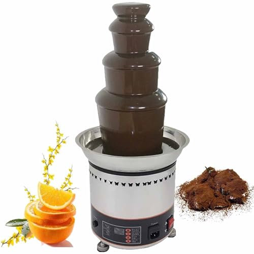 DDZJTPP Fuente Chocolate Máquina Fuente Fondue Chocolate Caliente 4/5/6/7 Niveles Olla para Derretir Chocolate Acero Inoxidable para Dulces Chocolate, Queso, Celebración Cumpleaños,4Tier