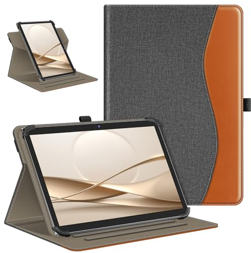 Fintie Tablet Hülle Universal für 9/ 10/ 10.1/ 11 Tablet | 360 Grad drehbar Schutzhülle für Whitedeer/AWOW/Laptok/TABWEE, Dunkelgrau