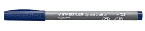 STAEDTLER Pigment Brush Pen 371 – Marineblau, 10 Stück | Pinselspitze, Pigmentfineliner wasserfest, Multi Ink Tinte – Art.-Nr. 371-399
