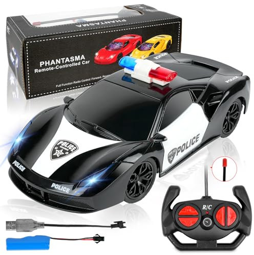 HOTUT Ferngesteuertes Auto, RC Car Spielzeug Polizeiauto mit Fernbedienung, 1:22 RC Spielzeugauto mit Aufladbarer Batterie & Polizei Licht, Geschenk für Kinder 6+ Jahre Anfänger