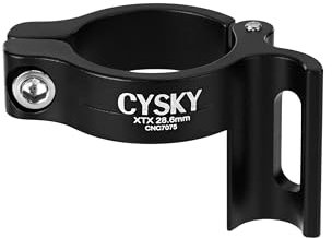CYSKY Fahrrad Umwerfer Schelle 28,6mm, Einstellbarer Anlöt Adapter für Umwerfer Kompatibel mit Shimano Sram für MTB Rennrad (Schwarz)
