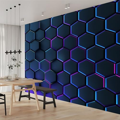 Photo Wallpaper Modern Technology Geometry 350x256 cm Non-Woven Art Print Wall Mural Decoration Poster Picture Design Modern Living Room Kitchen Bedroom Wall Mural