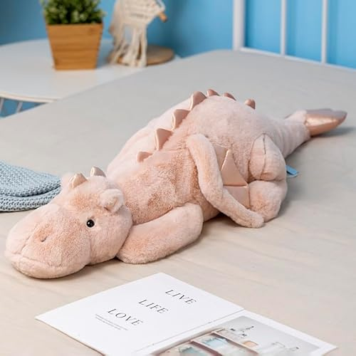 Leahaoe gigantisk drake mjukisdjur, mjuk drake plyschleksak, 130 cm rosa fylld drake för barn och vuxna