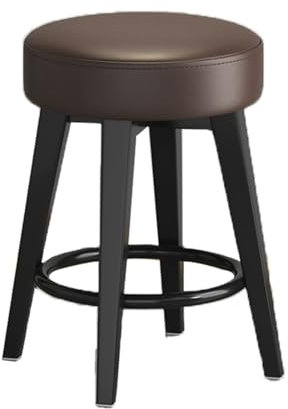 YDkjwjw Barhocker aus PU-Leder mit Beinen aus Massivholz, moderner, rückenfreier Hocker, stapelbare, gepolsterte Esszimmerhocker, Küchenstühle für Esszimmer, Party, Wohnzimmer, Klassenzimmer