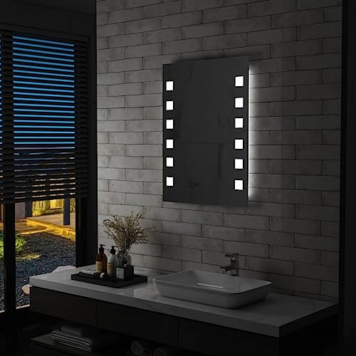ShGaxin Badezimmer-Wandspiegel Badspiegel Mit Beleuchtung, Wall Mirror, Make Up Spiegel, Spigelbadzimmer, 60 x 80 cm