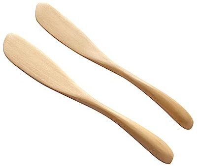 MOLUCKFU 4stücke Holzbuttermesser Buttermesser Sahnemesser Marmeladenstreicher Naturholz Butterkäse Marmelade Verteilen Werkzeug Küche