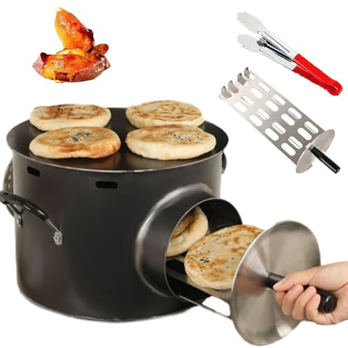 Baked Cake In Griddle Stove,Portable BBQ Grill,Commercial Stainless Steel Pancake Stove,Household Gas Barbecue Grill with Drawer Grill, for Grilling Squid, Pancakes, Roasted Sweet Potatoes