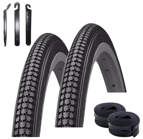 2 x Kenda K-103 27 Fahrradreifen Fahrradmantel Schwarz 32-630 (27 x 1 1/4) + 2 x passende Schläuche SV inkl. maxxi4you Reifenheber