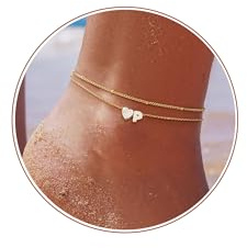 ZHESHY Fußkettchen Damen Silber 925 Gold Herz Buchstaben Fussketten | Wasserfest 14K Gold Fußkette,Layered CZ A-Z Initial Fussketten Frauen, Verstellbar Boho,Sommer Strand Fußschmuck,Geschenke