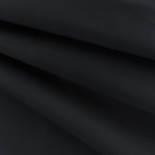Konstläder tyg metervara, läderimitation 2 meter, mjukt PU-tyg för pyssel, perfekt för sätesskydd, väskor, soffor och stoppprojekt hemma – 200 x 160 cm (svart, 2 m (200 x 160 cm))
