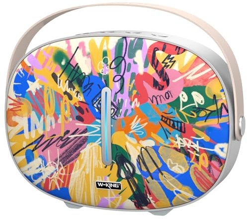 W-KING T8II Cassa Bluetooth Potente Portatile Altoparlanti, 96W Picco Boombox Potente Esterno con Subwoofer, Bassi Profondi, Ricarica Rapida, LED/BT5.4/U-Disk/AUX, Party Altoparlante Grande (Pittura)