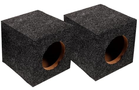 SHINEOFI Box Subwoofer Porta Rivestito in Moquette 4 Pollici per Auto Cassa per Subwoofer Singolo Accessorio di Ricambio per Impianto Audio Auto Miglioramento Bassi e Qualità Sonora