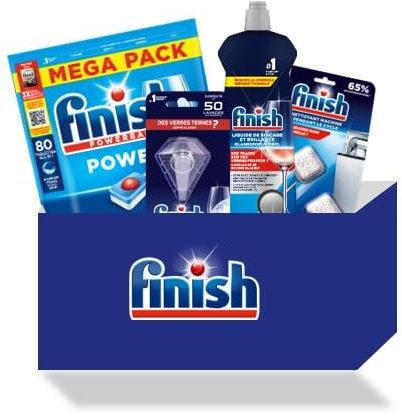 Finish Pack : Finish PowerBall + Nettoyant pendant le cycle + Liquide de rinçage + Protector
