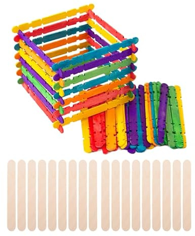 DIYEAH 100 Stück Holz-Bastelstäbe 4.5 Zoll Eisstäbchen Zum Basteln Und Eis Am Stiel Herstellung Naturholz Bastelsticks Für Kreative Diy-Projekte