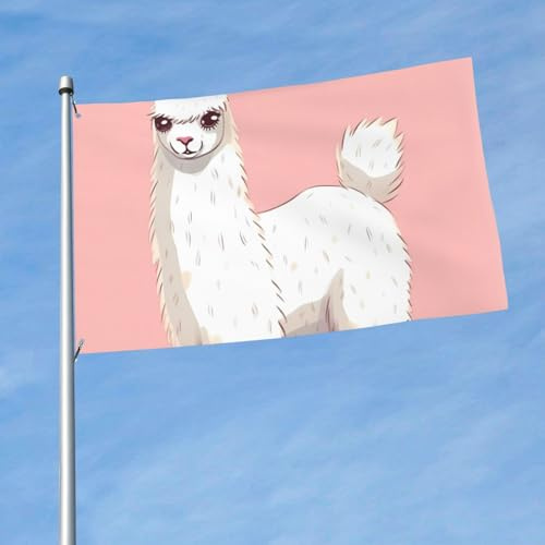 Bandiera 3 x 5 piedi, bandiera divertente con lama e alpaca bianca, bandiere da giardino per tutte le stagioni, bandiere resistenti per esterni, bandiera per tutte le stagioni, decorazione per dormito