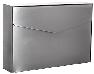 MEFA by Renz Letter 110 (aus Edelstahl, Postkasten mit Sicherheitsschloss, Designbriefkasten, Größe 86 × 354 × 249 mm) 110020M
