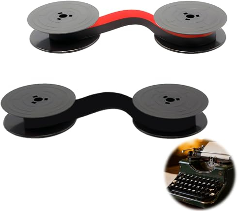 2pcs Ruban De Machine À Écrire Compatible avec Olivetti GR-4, Ruban Machine a Ecrire En Nylon 8 m, Bobine 52 mm, pour Machine À Écrire Classique Lettera 22, 25, 32, 34, 35, 82, Noir Rouge & Noir