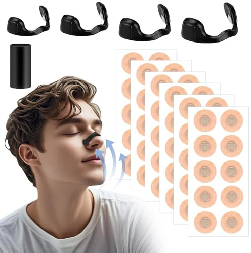 Bande Nasale Magnétique, 60 Pièces Efficace Puissant Aimant Nasal Strips, Aimant Anti Ronflement, Nose Strips Magnetic Améliore La Réduction du Ronflement Améliore la Qualité du Sommeil (Nior)