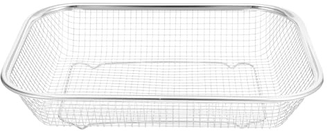 MOKKHNB Cesta para Fregadero de Cocina en Acero Inoxidable, Colador Rectangular Malla para Lavado y Escurrido de Frutas y Verduras, Adecuado para Almacenamiento y Presentación Durante