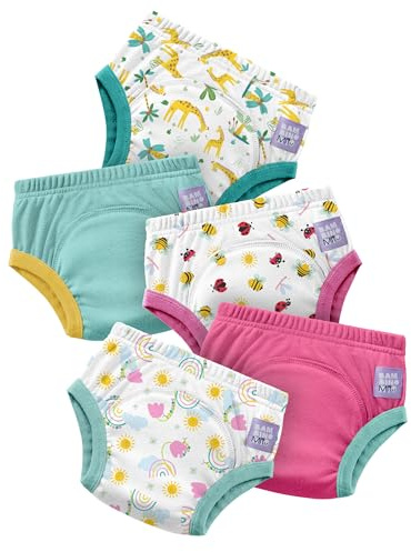 Bambino Mio 5 Culotte d’apprentissage en coton réutilisables – 3-4 ans | Culottes d’apprentissage lavables et réutilisables pour bébés et tout-petits – 100 % coton – Douces pour peaux délicates