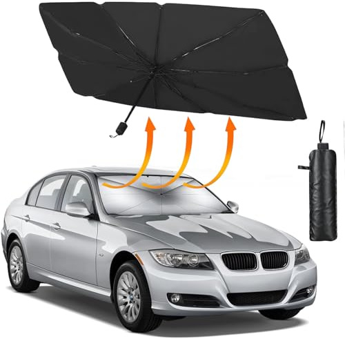 Parasol para Parasol de Coche, Parasols Coche Delantero Plegable, Protección UV, Reduce el Calor y Protege del Sol, para la Mayoría de Vehículos, 140 x 80 cm