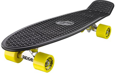 Ridge 27 Big Brother Retro Cruiser Skateboard, Nero/Giallo