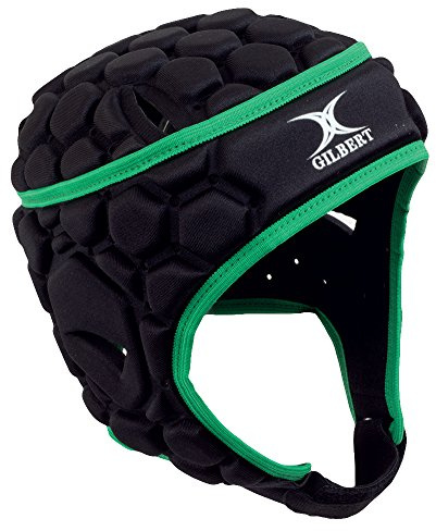 Protezione per testa da rugby, per bambino, colore nero/verde, Falcon 200 Kids Black Large
