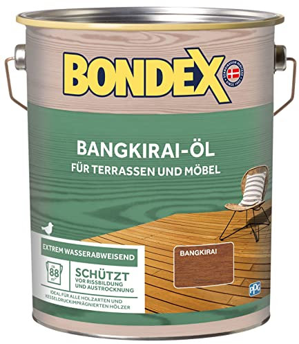 Bondex Bangkirai Öl - Holzöl - Natürliche Eigenfärbung - Witterungsbeständigkeit - UV-Schutz - Wasserabweisend - 88M² - 4 L