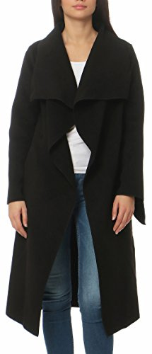 Malito Long Manteau avec Cascade-Design Gilet Veste Enrouler Boléro 3040 Femme One Size (Noir)