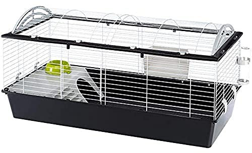 FERPLAST Nagetierkäfig CASITA 120 für Kaninchen, Meerschweinchen, Meerschweinchen, aus Metall, inklusive Zubehör: Futterkrippe, Trinkflasche, Napf, Haus, Leiter. 119x58xh60cm