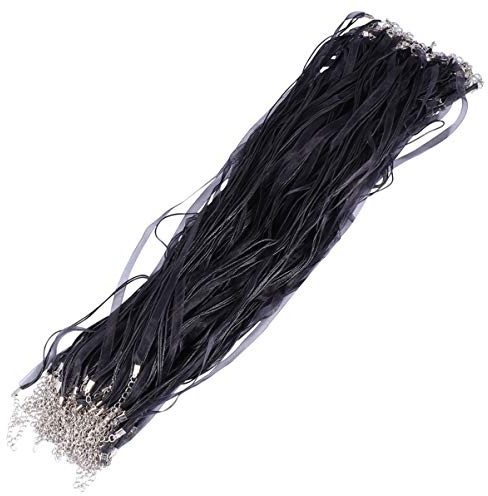 EXCEART 100 Stücke Organza-Bänder Organza-Schnüre Kette mit Karabinerverschluss Organzaband für Halskette Armband Basteln Schmuckherstellung 46cm ()