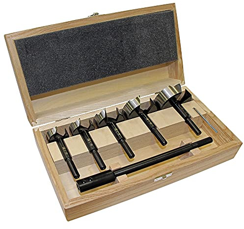 Black Shark Pro Lot de 6 forets à façonner dans un coffret en bois Ø 35-40-50-60-68 mm Longueur 90 mm